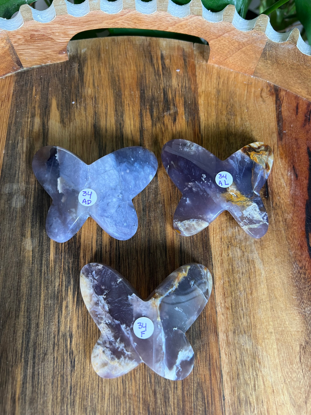 Purple Chalcedony 3D Butterflies