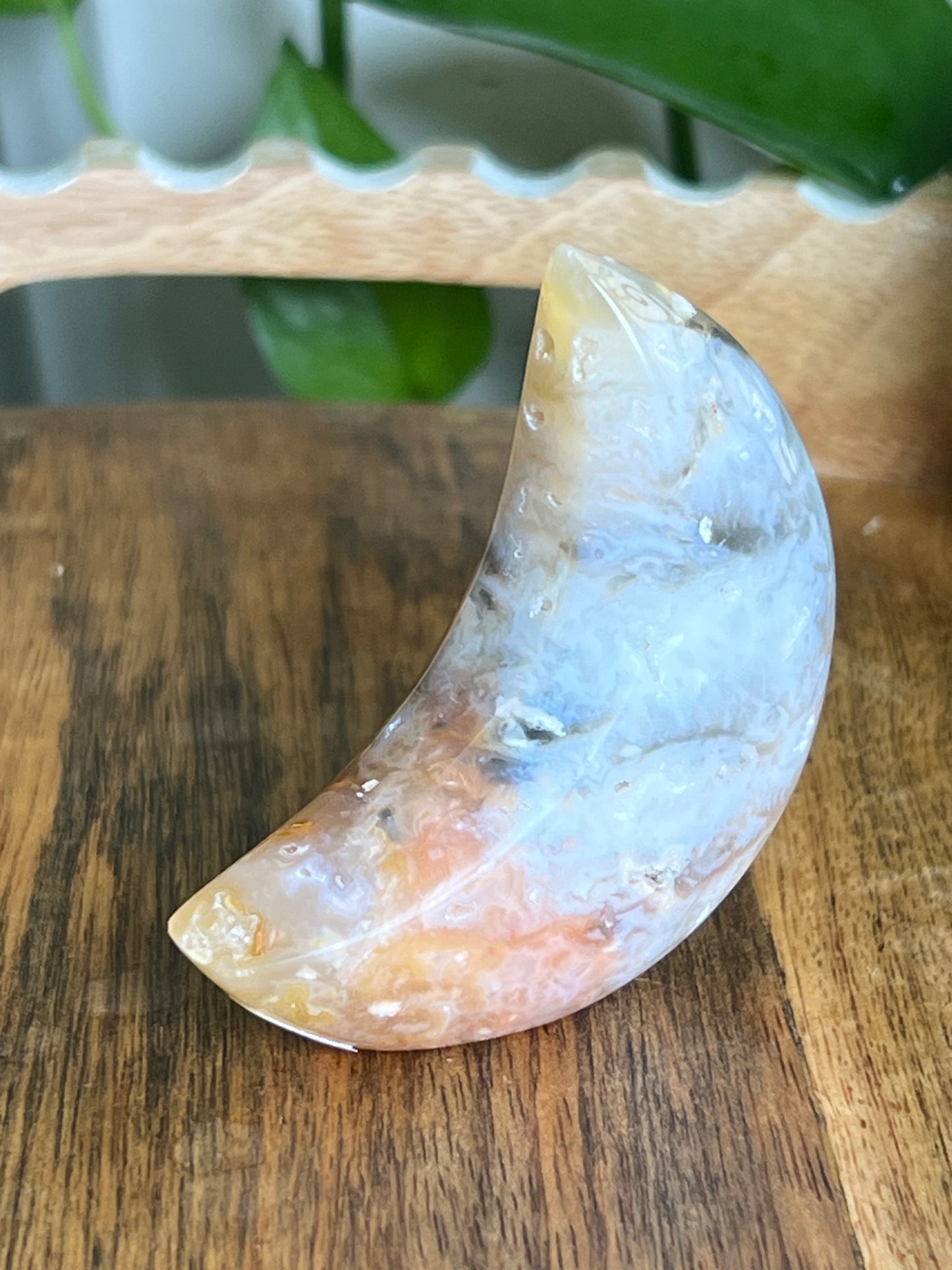 Rainbow Plume Agate Moon C