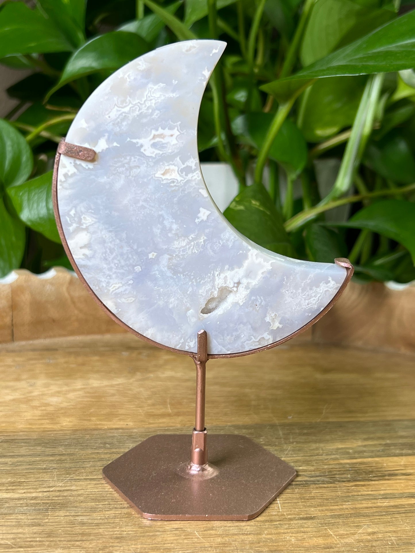 Winter Plume Agate Moon