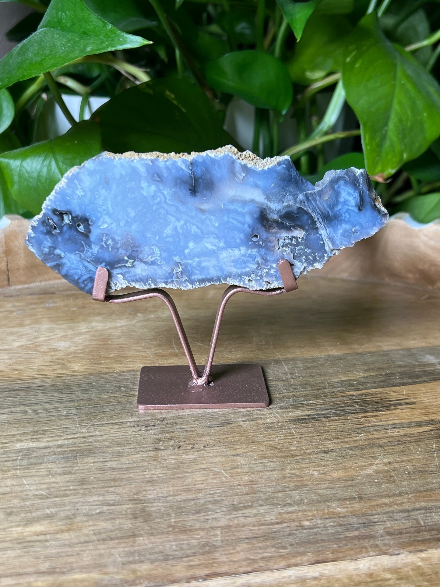 Blue Plume Agate Slab