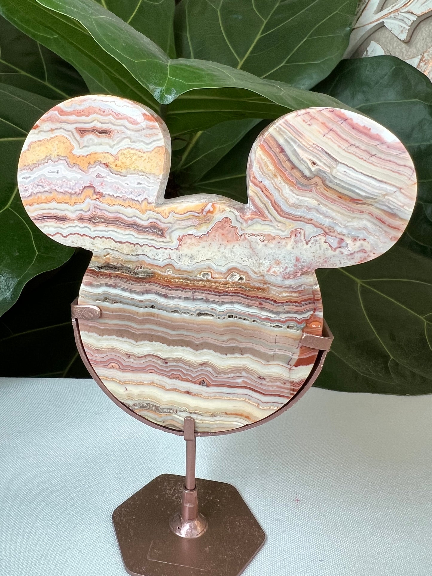 Crazy Lace Agate Bear Head