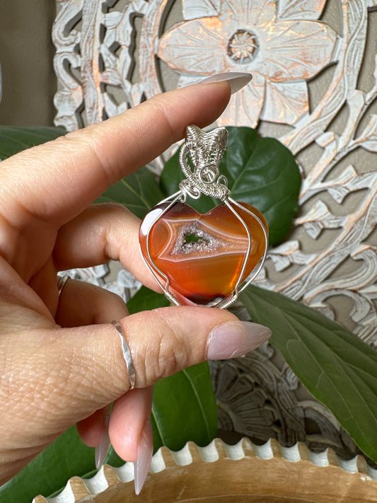 Carnelian Wire Wrapped Necklace