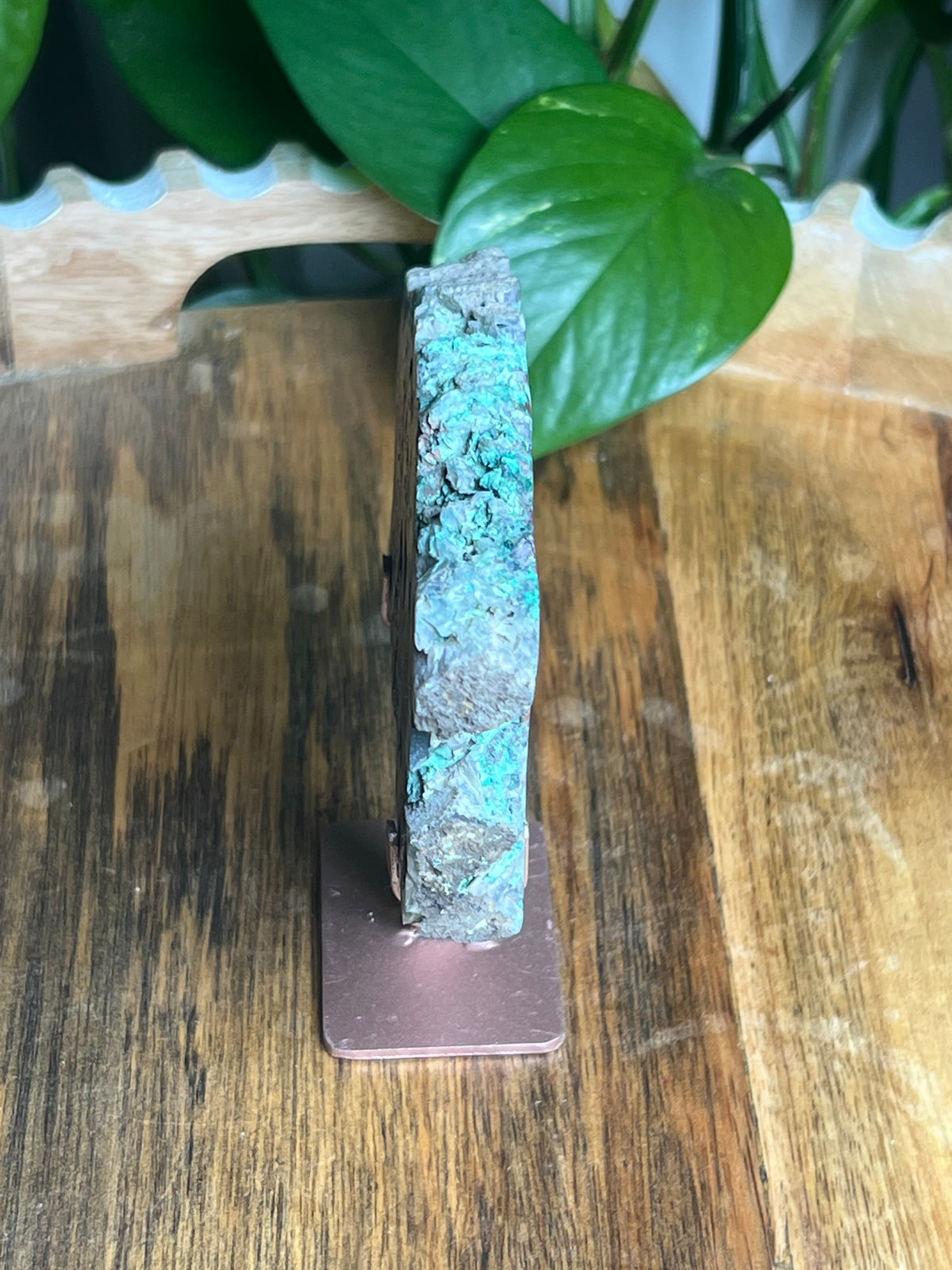Copper In Malachite Chrysocolla and Chalcedony Slab: I