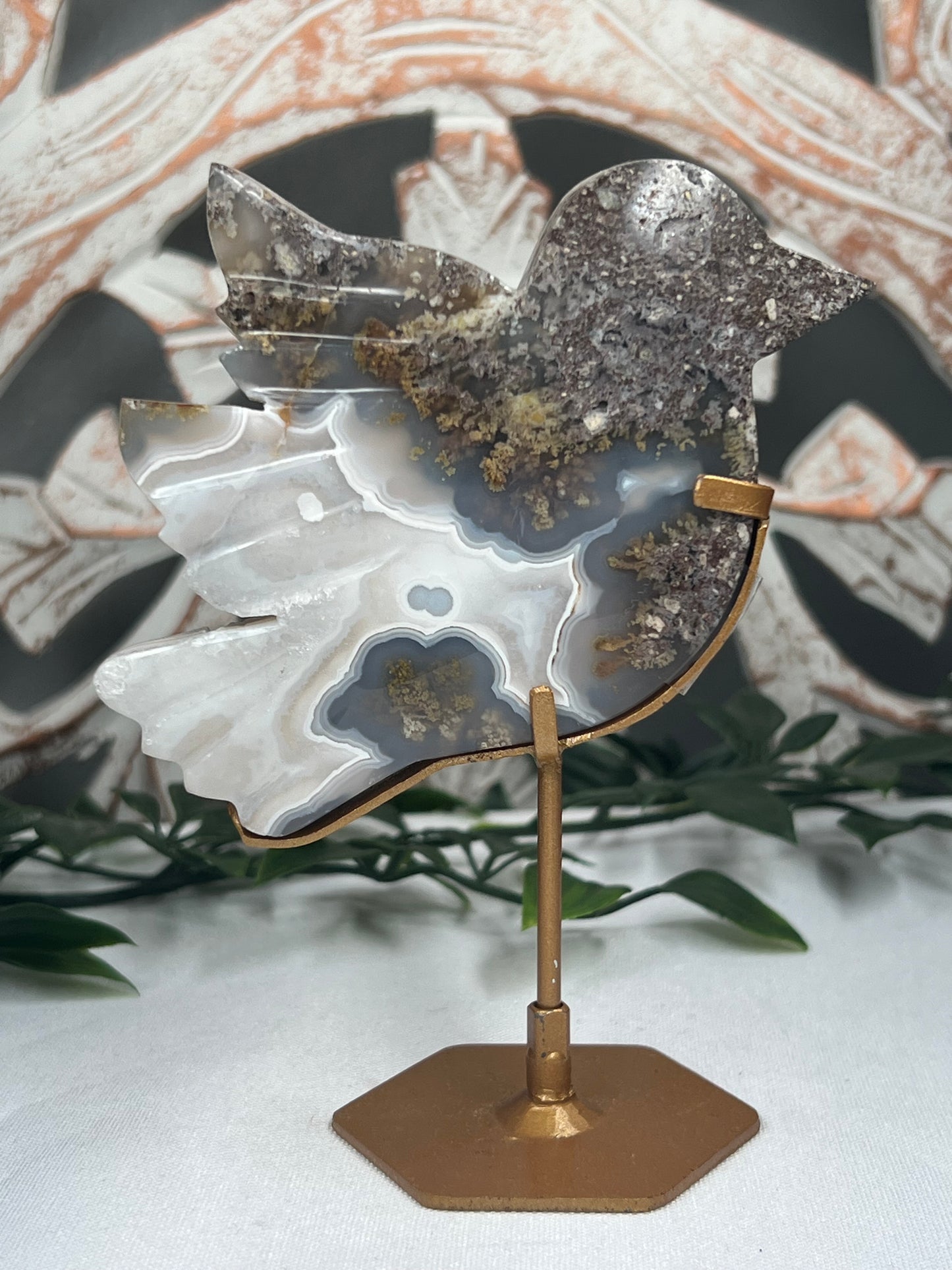 Scenic Moss Agate Bird