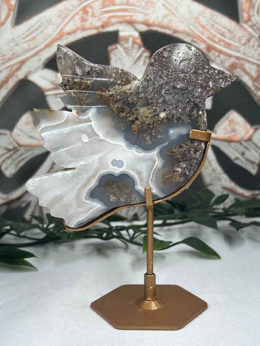 Scenic Moss Agate Bird