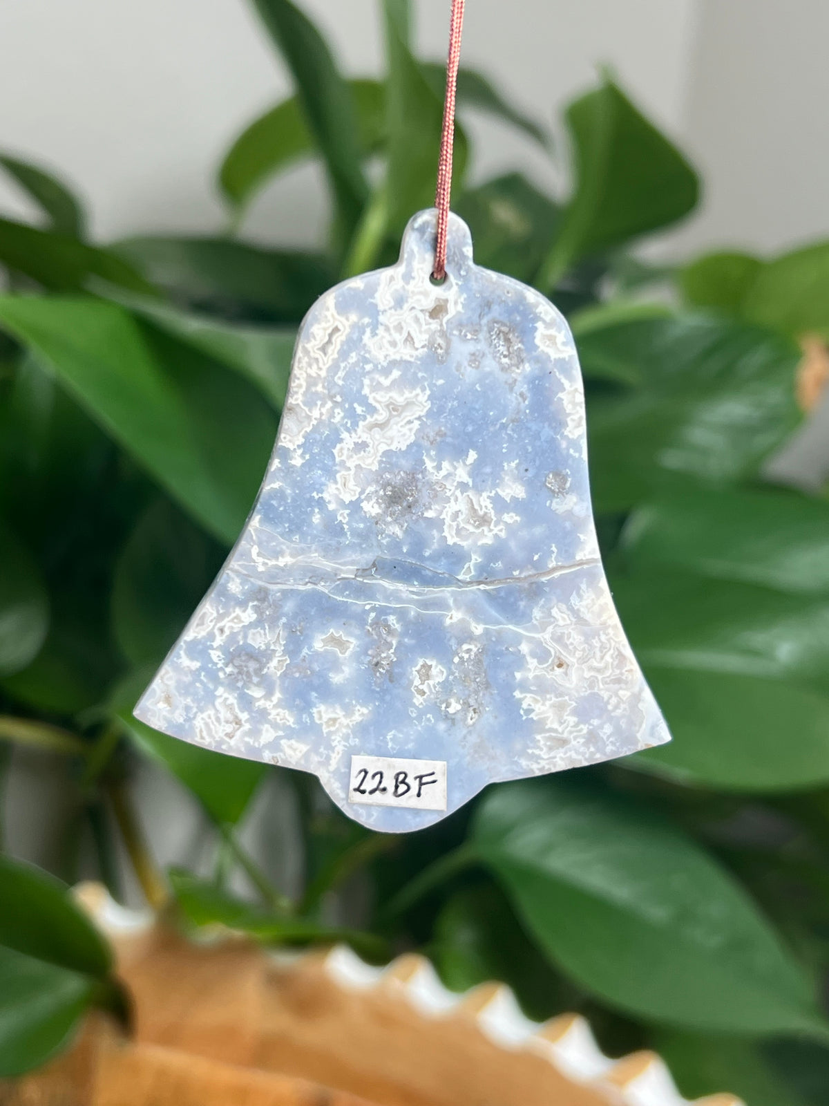 Blue Plume Agate Ornament Bell: BF