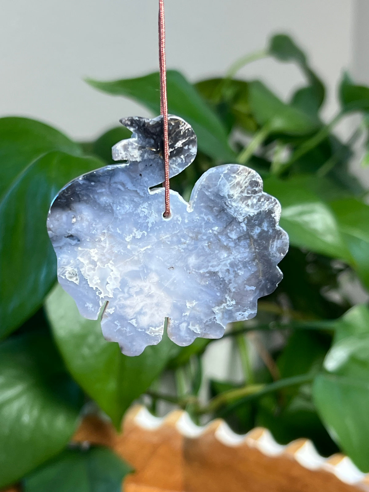 Blue Plume Agate Turkey Ornaments