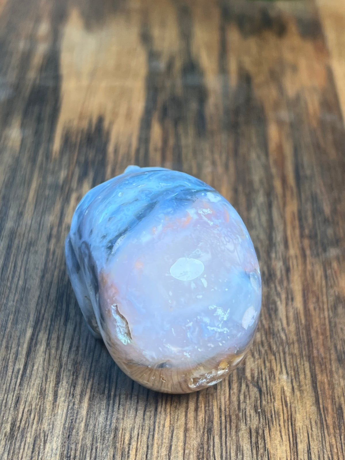 Rainbow Plume Agate Mini Skull: DA