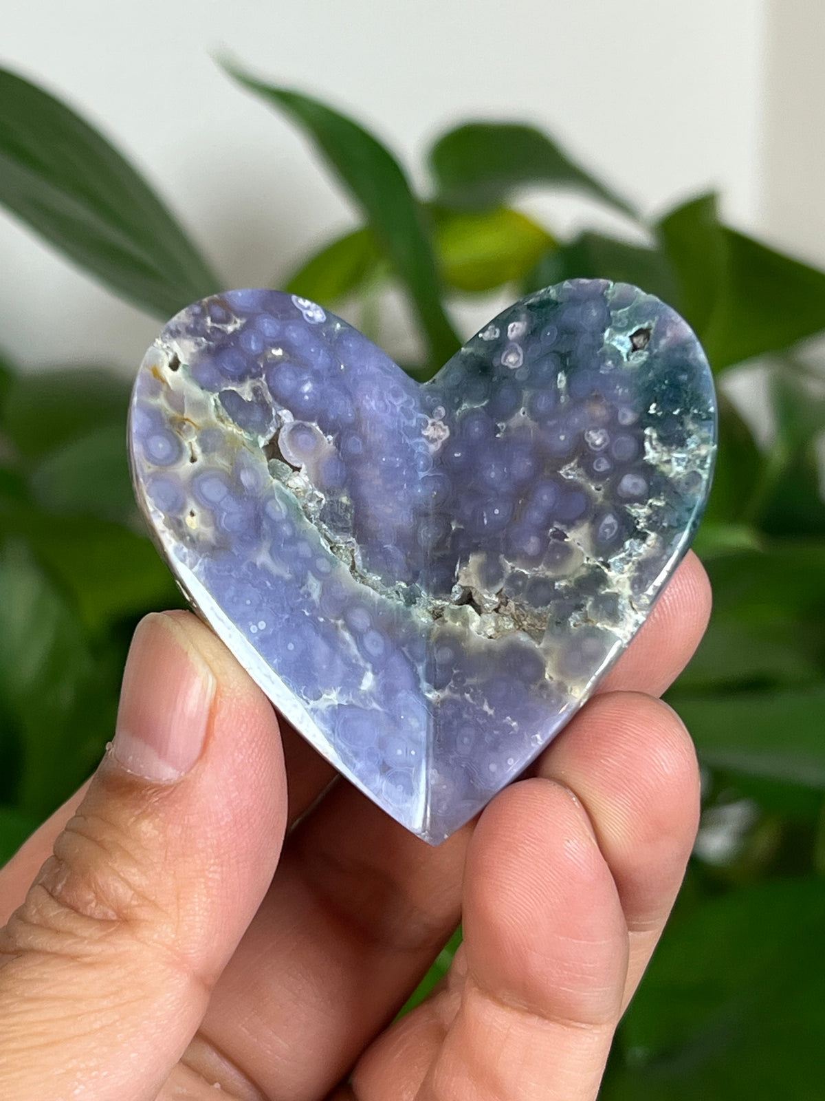Grape Agate 3D Heart Butterflies