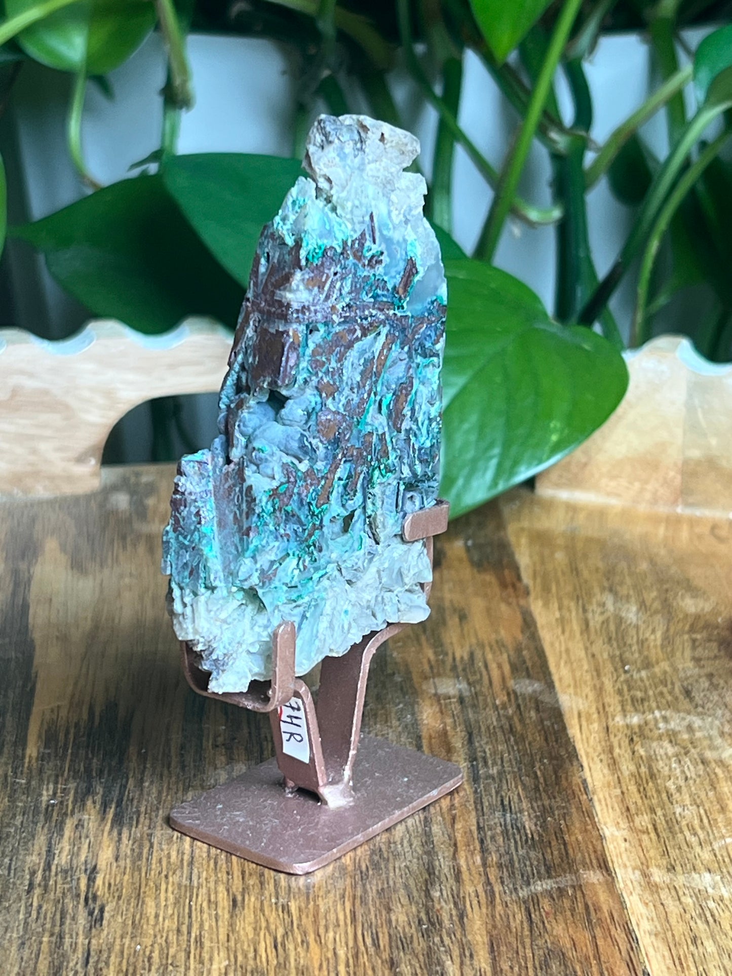 Copper In Malachite Chrysocolla and Chalcedony Slab: R