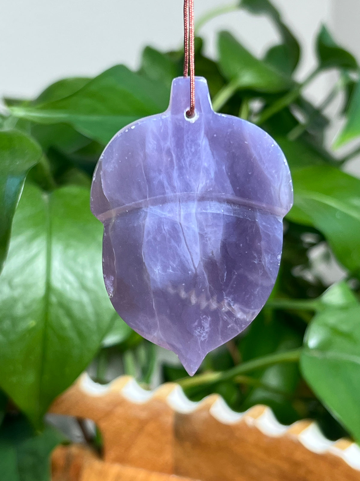 Purple Chalcedony Acorn Ornaments