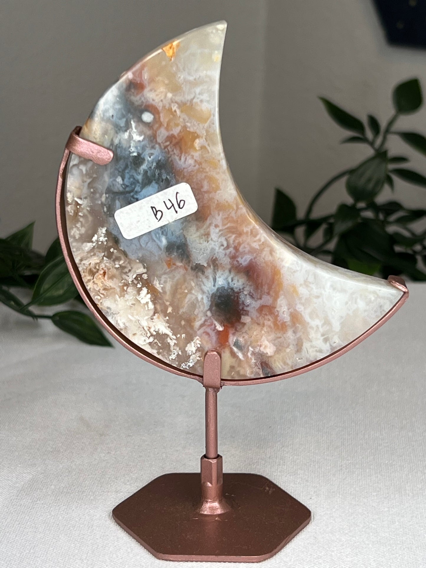 Rainbow Plume Agate Moon