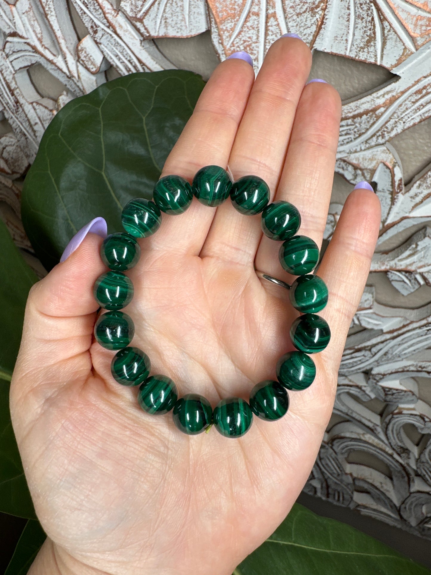 Malachite Beaded Bracelets (11mm)