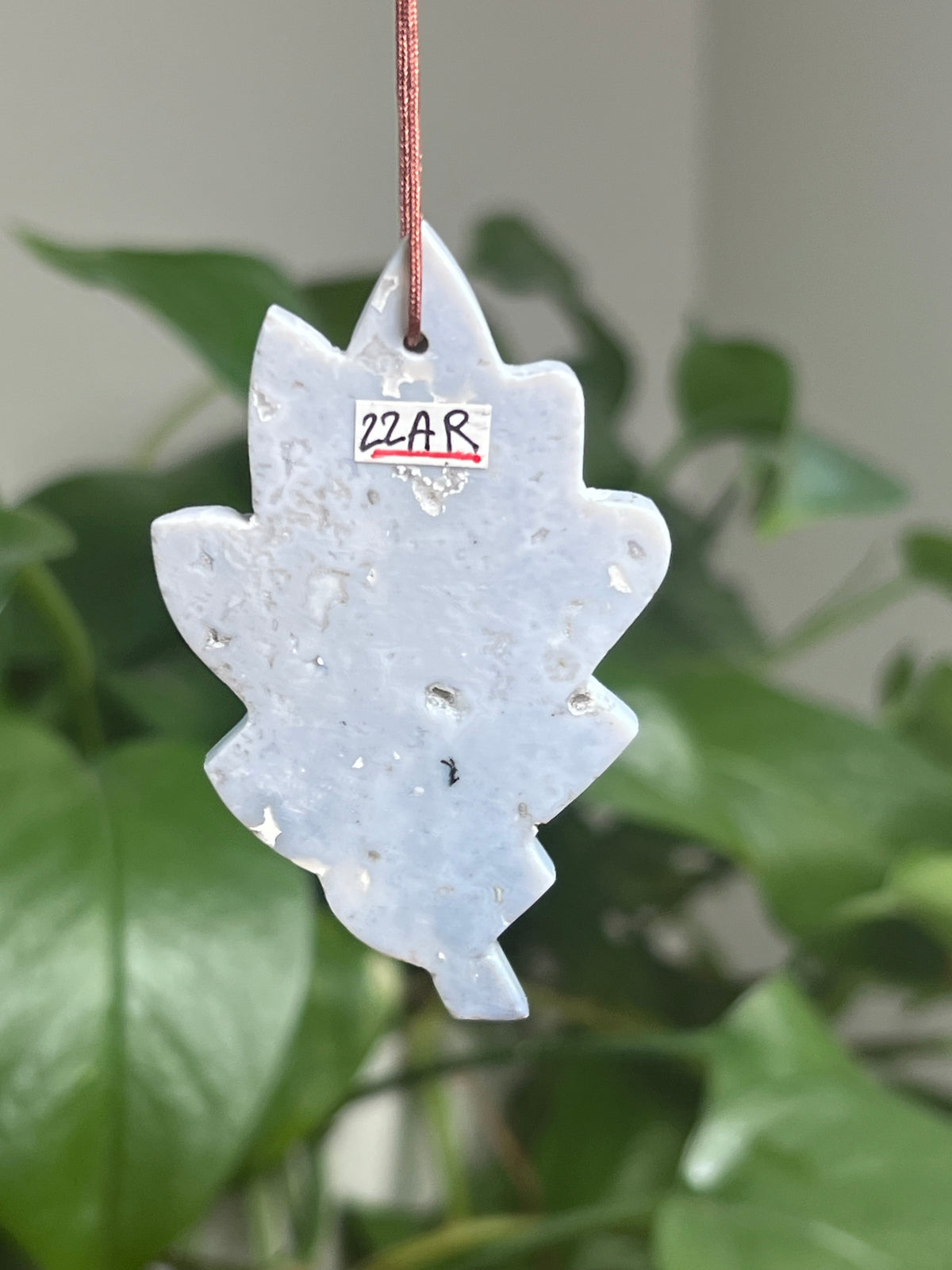 Blue Plume Agate Leaf Ornaments