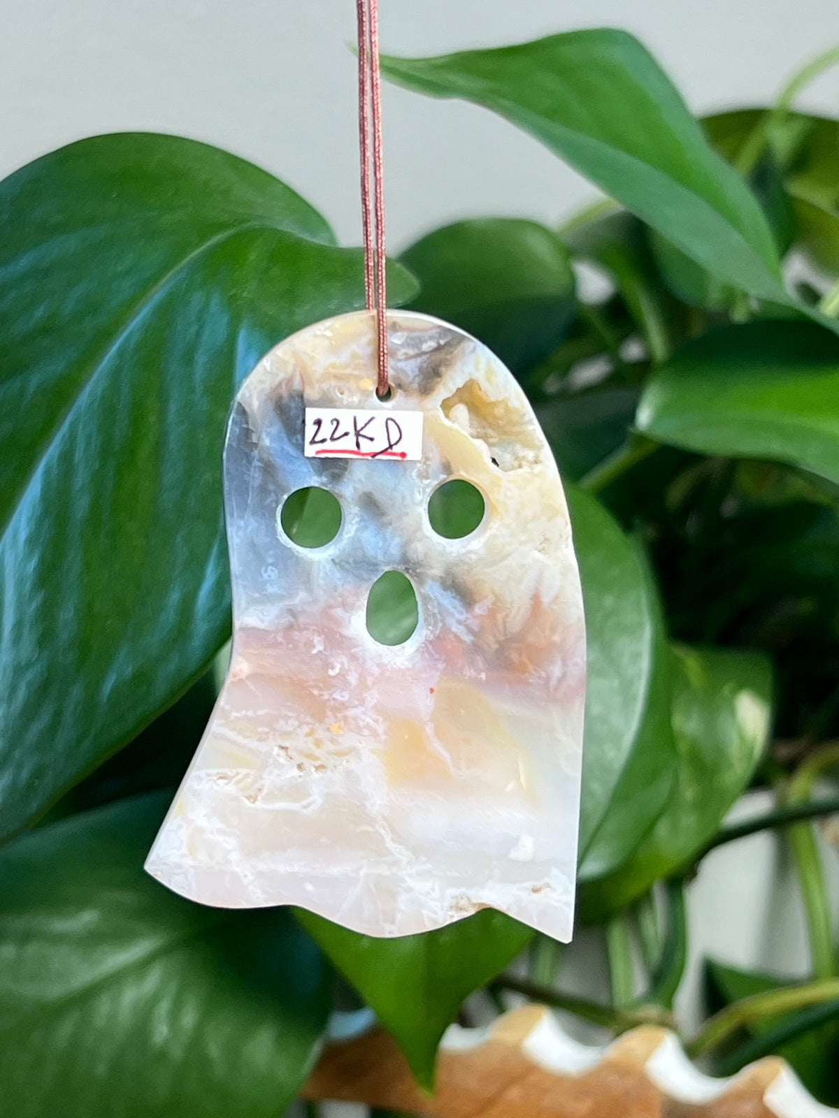 Rainbow Plume Agate Ghost Ornaments