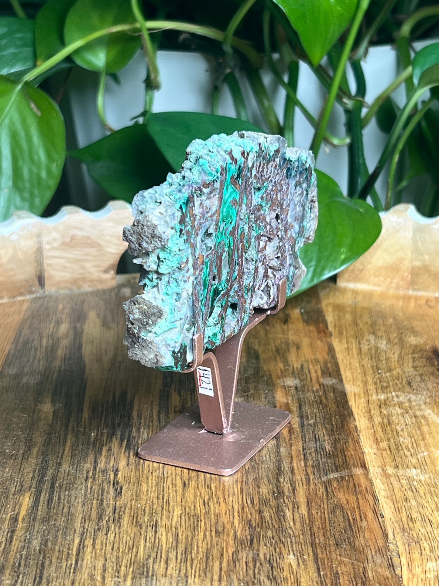 Copper In Malachite Chrysocolla and Chalcedony Slab: I