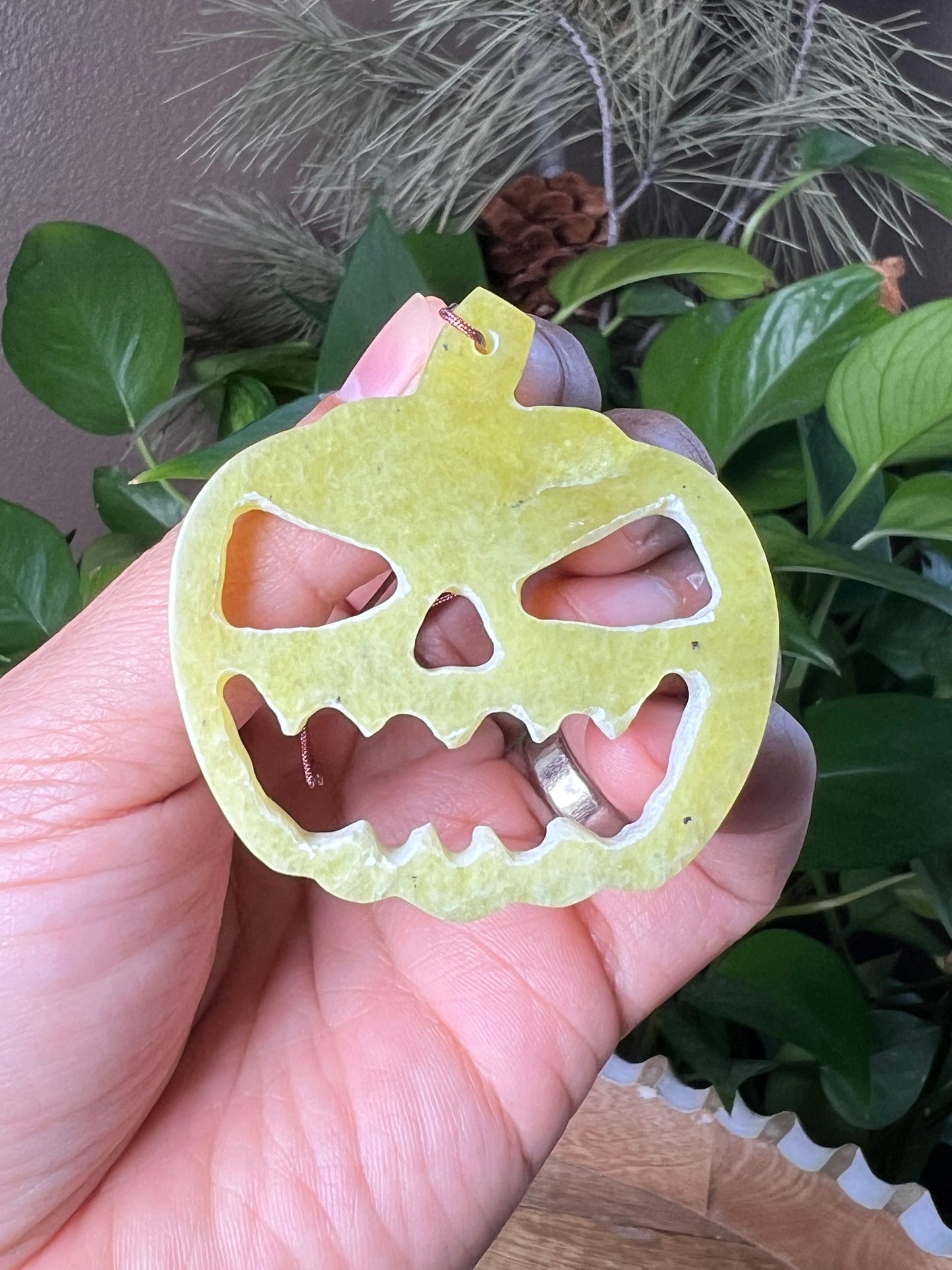 Idocrase Jack-O-Lantern Ornament