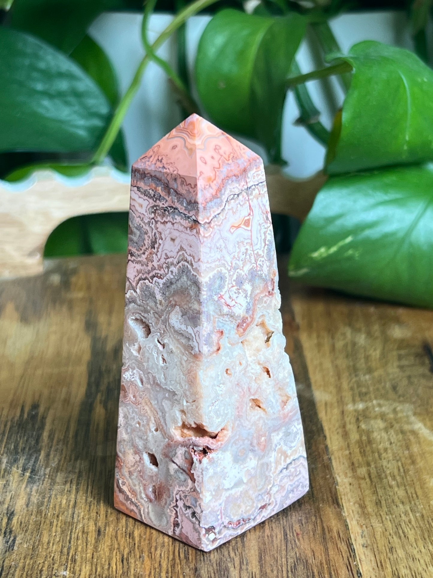 Pink Crazy Lace Agate Tower