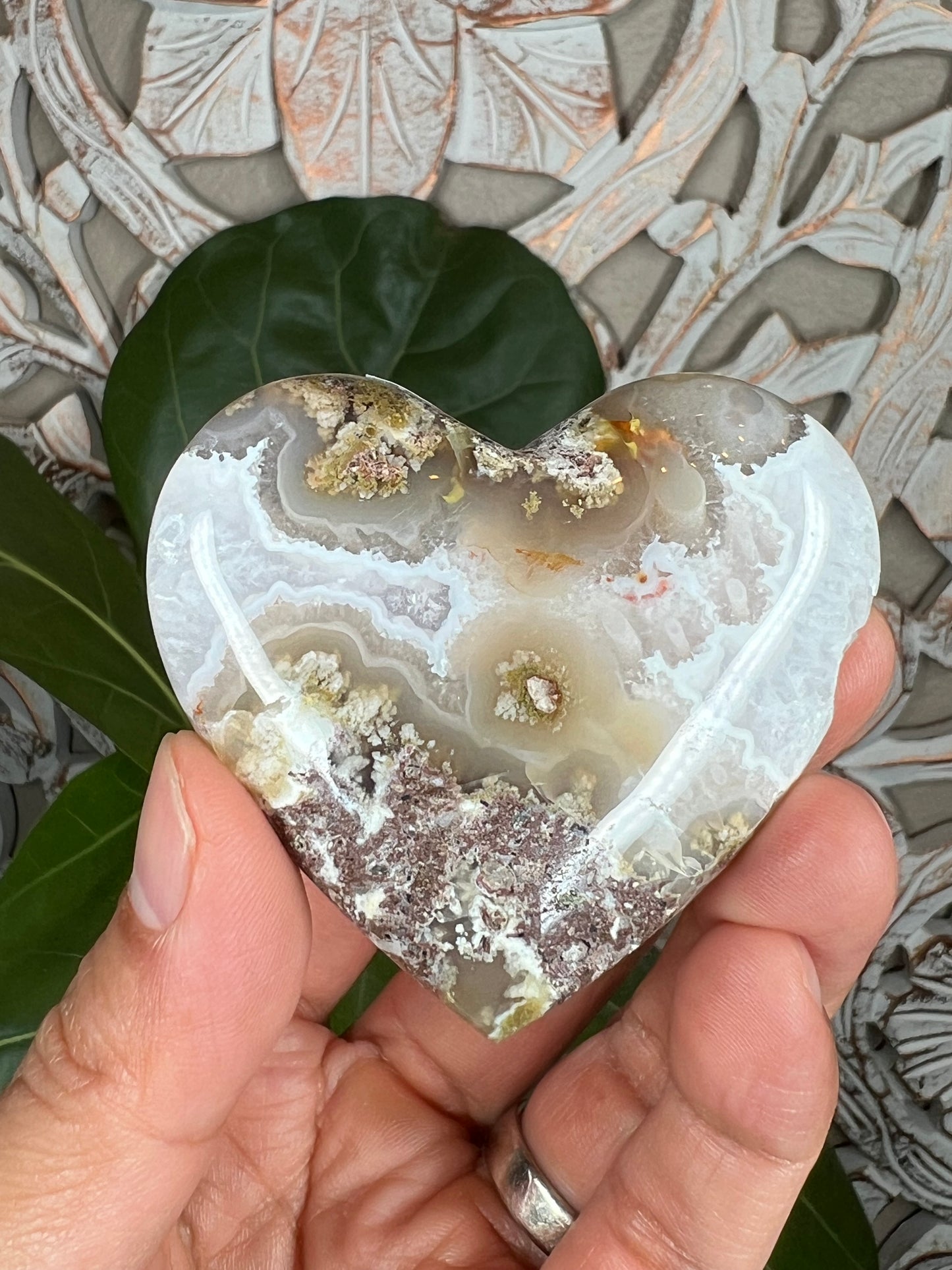 Scenic Moss Agate Heart