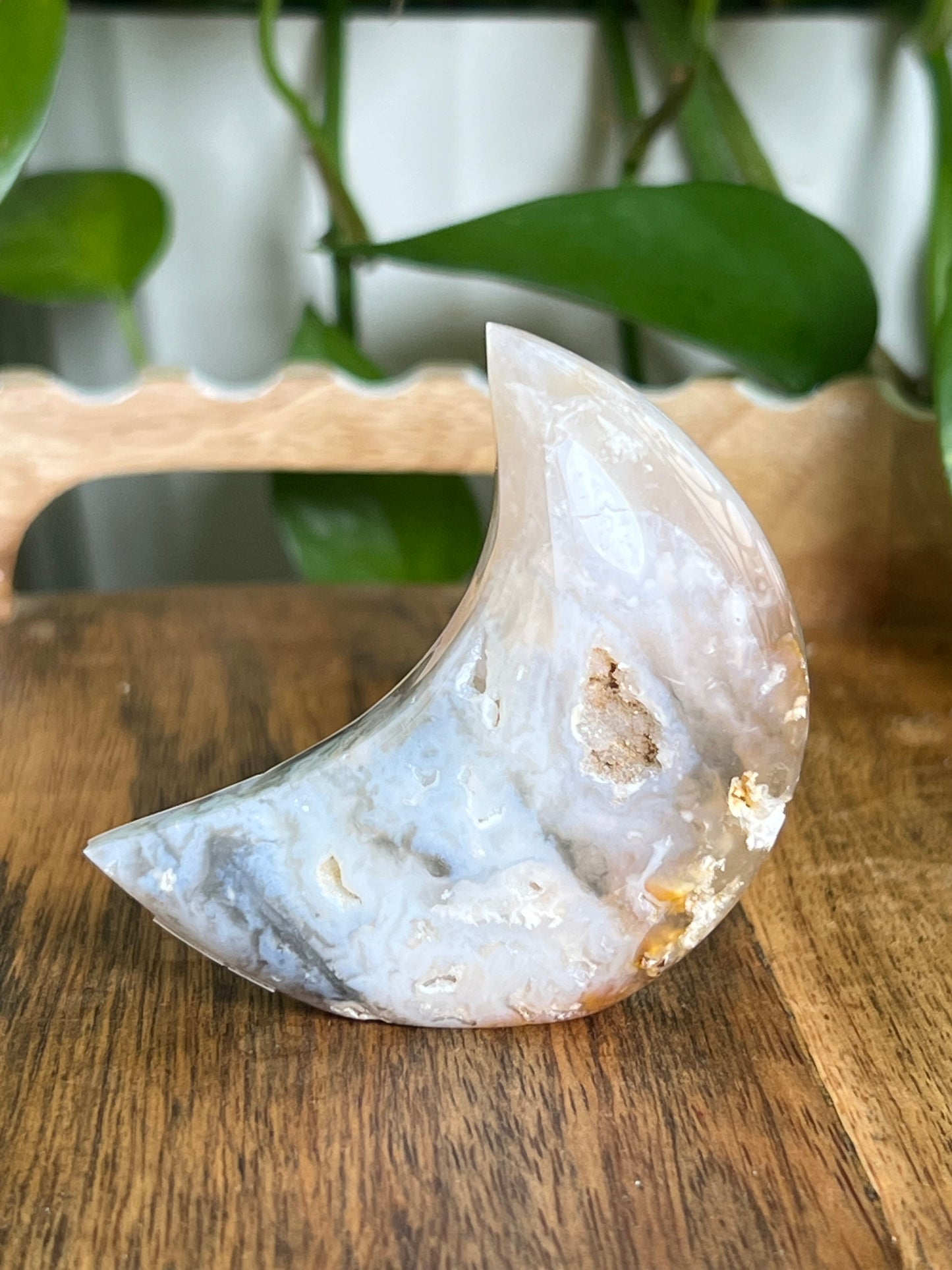 Rainbow Plume Agate Moon A