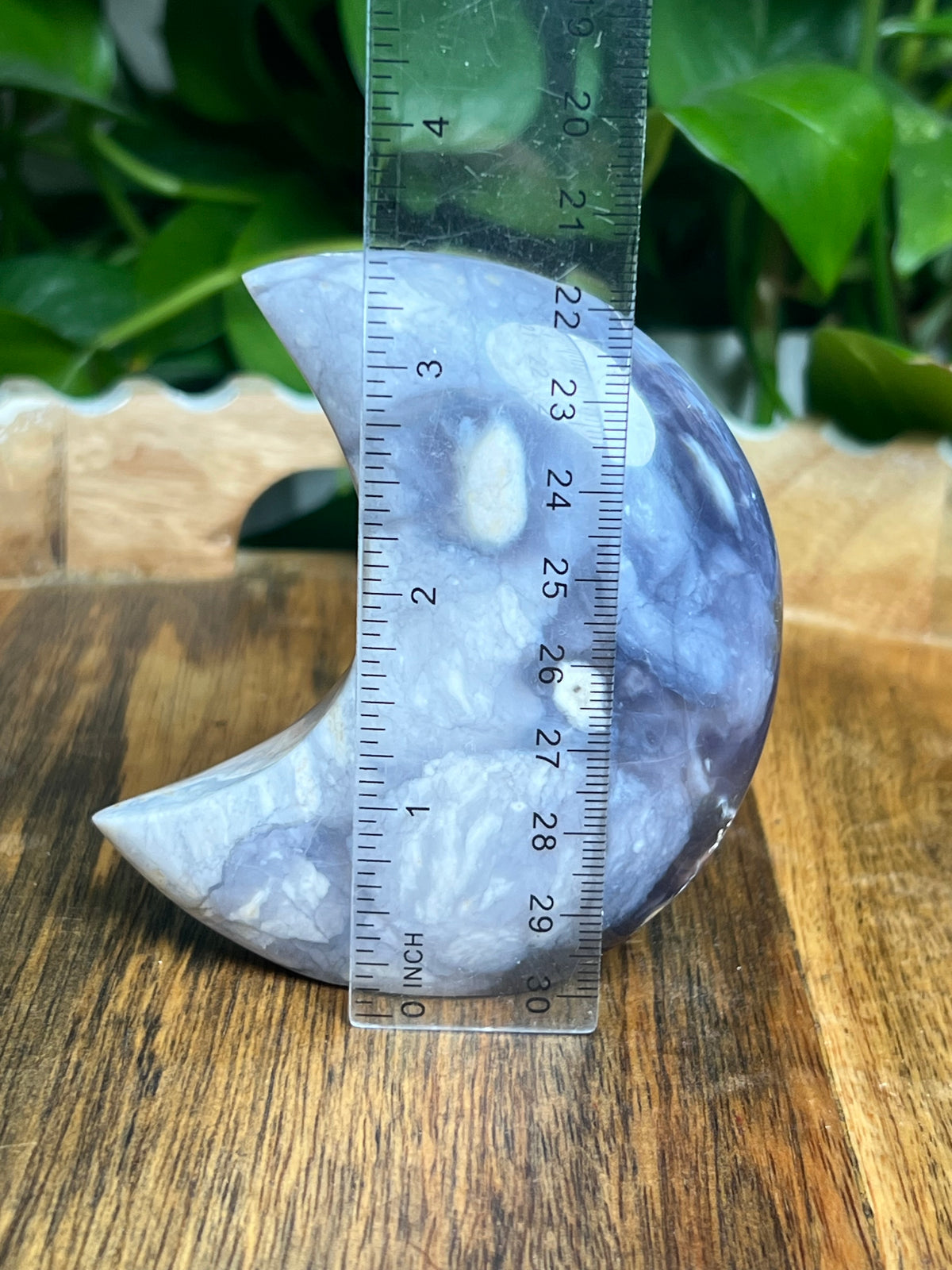 Purple Chalcedony Self-Standing Moon: AA