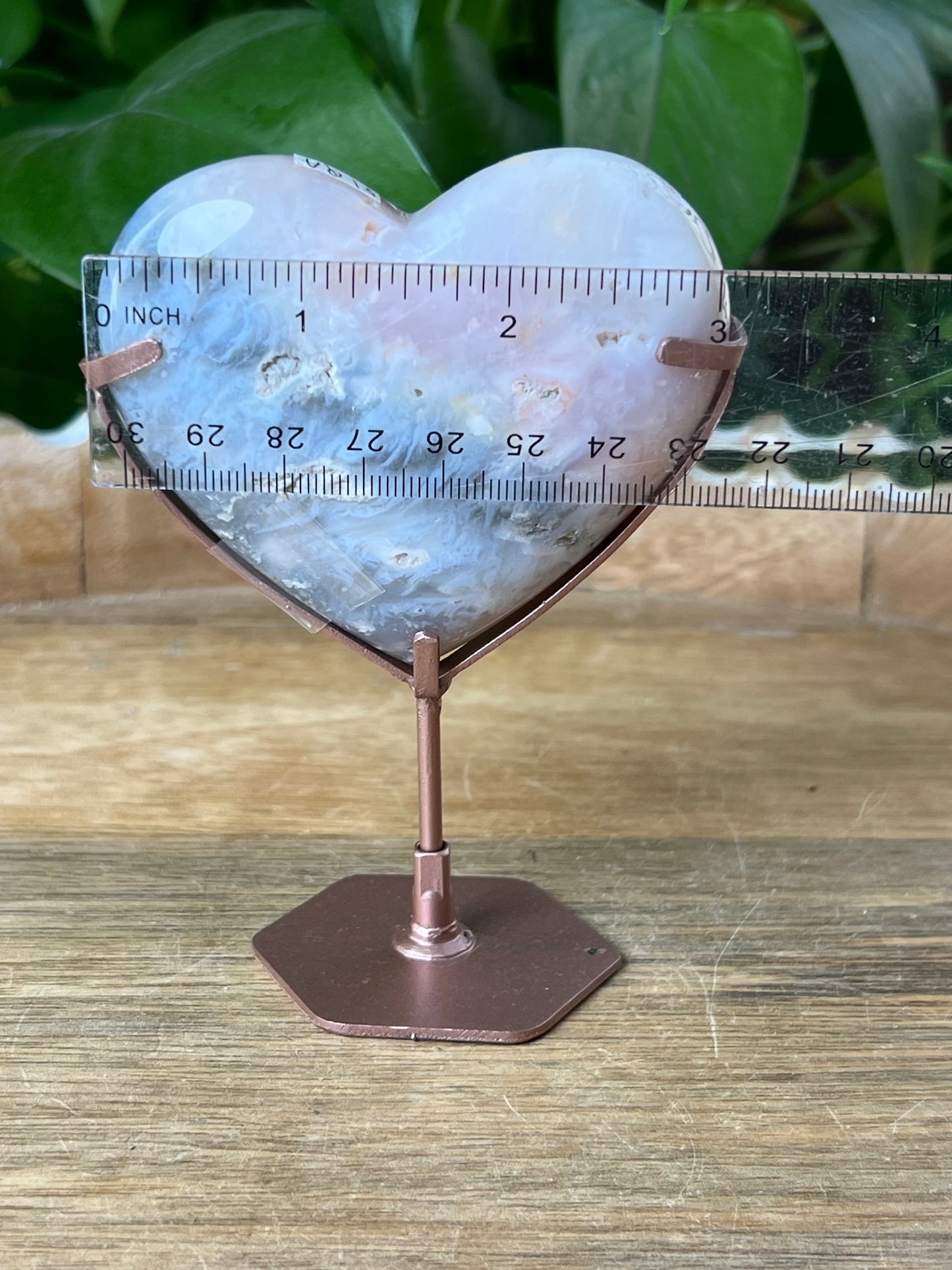 Rainbow Plume Agate Heart