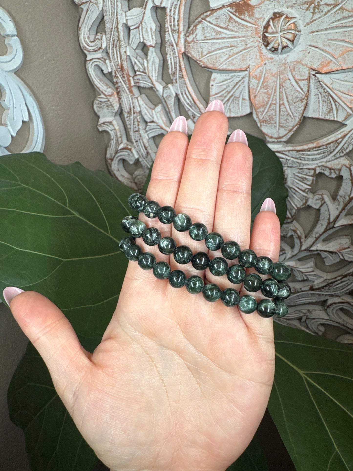 Seraphinite Beaded Bracelet