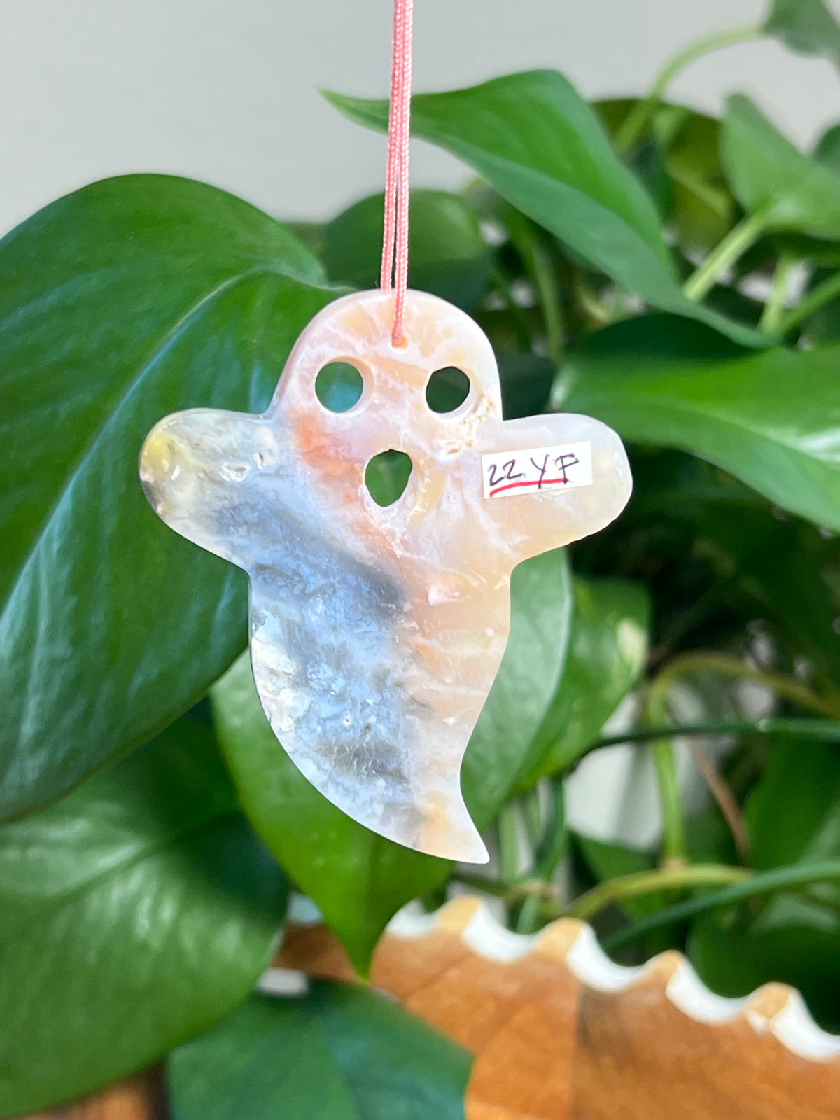 Rainbow Plume Agate Ghost Ornaments