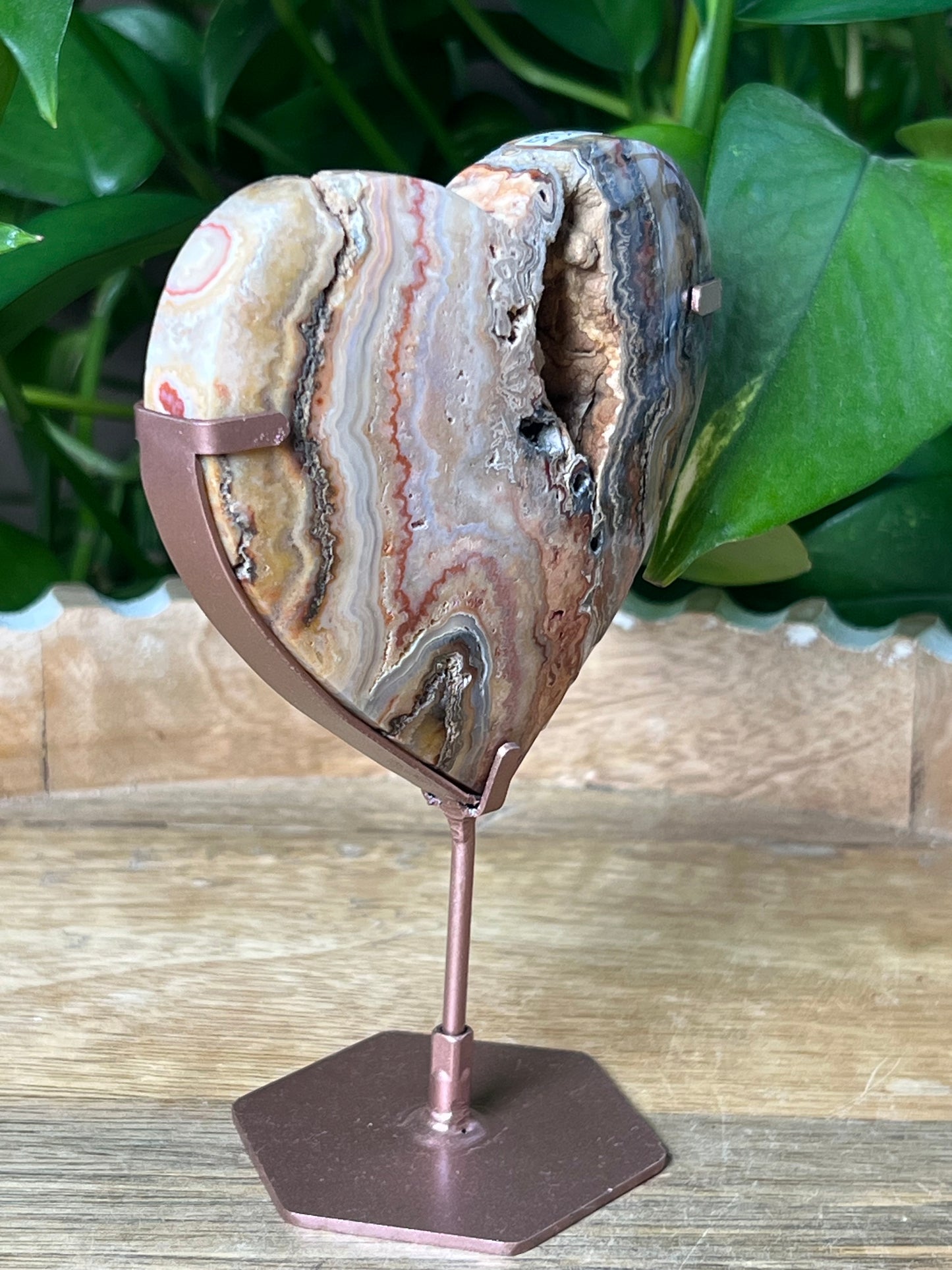 Crazy Lace Agate Heart