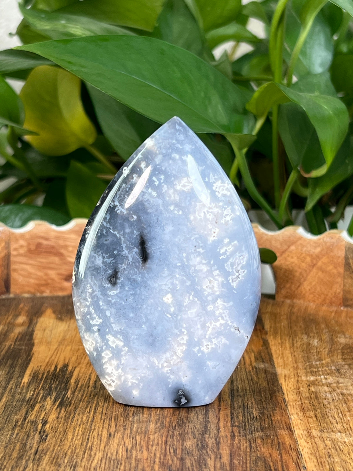 Blue Plume Agate Flames