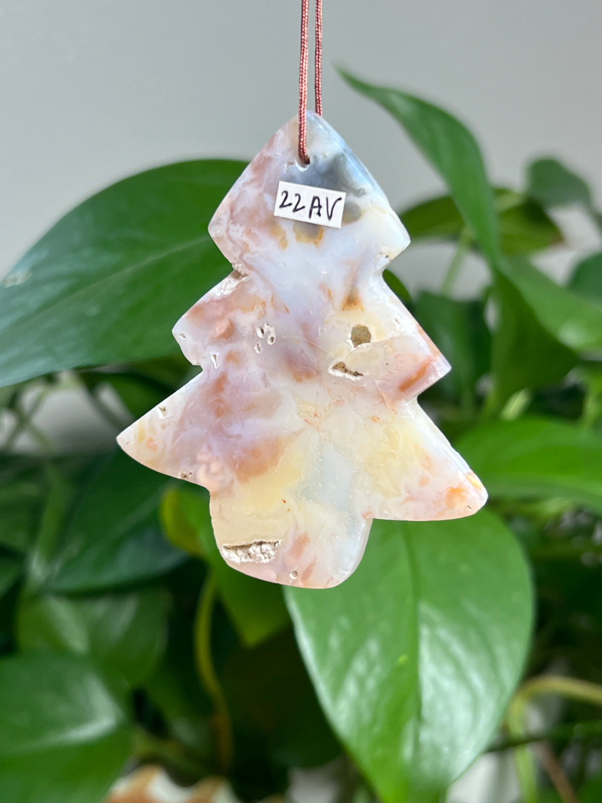 Rainbow Plume Agate Ornament Tree:  AV