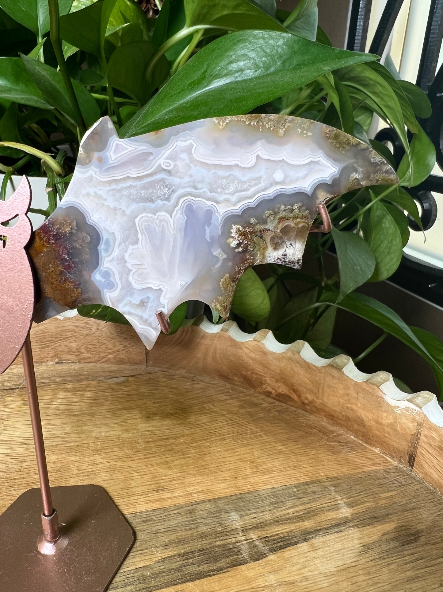 Scenic Moss Agate Bat Wings: BL