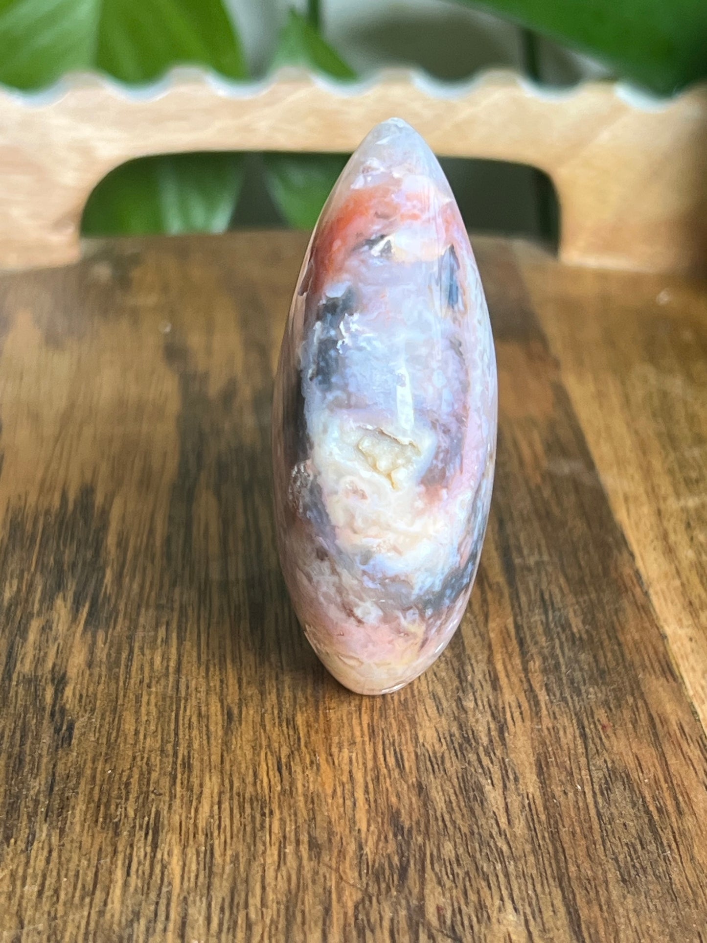 Rainbow Plume Agate Moon H