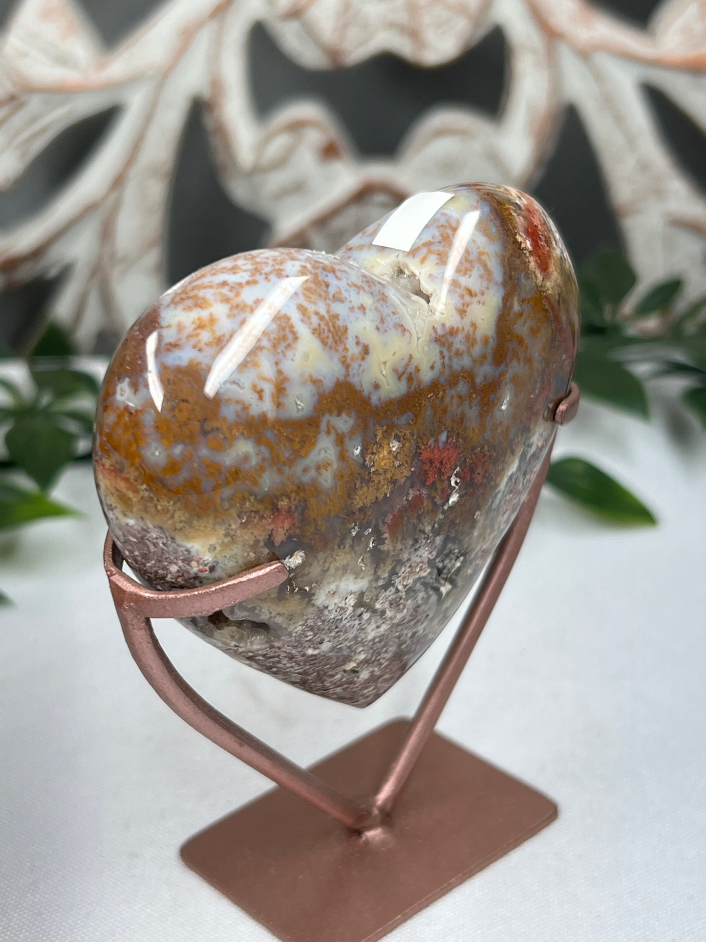 Scenic Moss Agate Heart