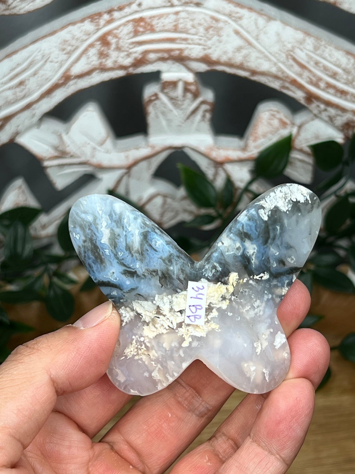 Rainbow Plume Agate 3D Butterfly