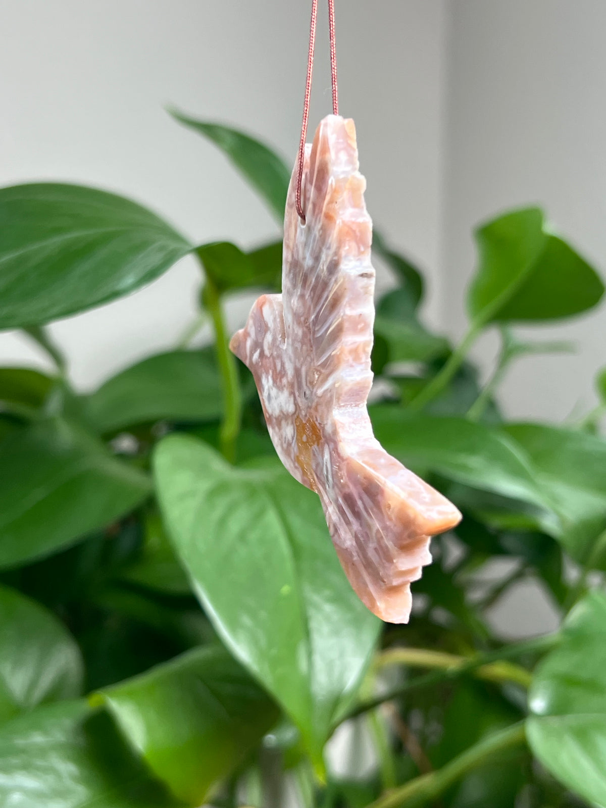 Sumatra Plume Agate Ornament Hummingbird: PE