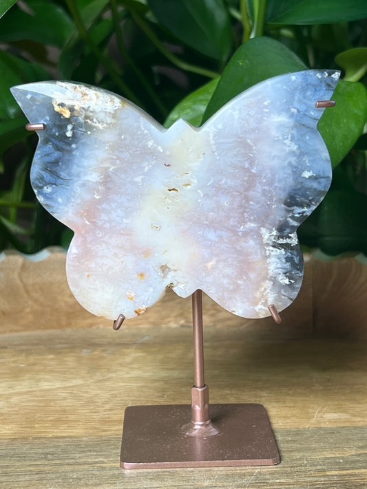 Rainbow Plume Agate Butterfly