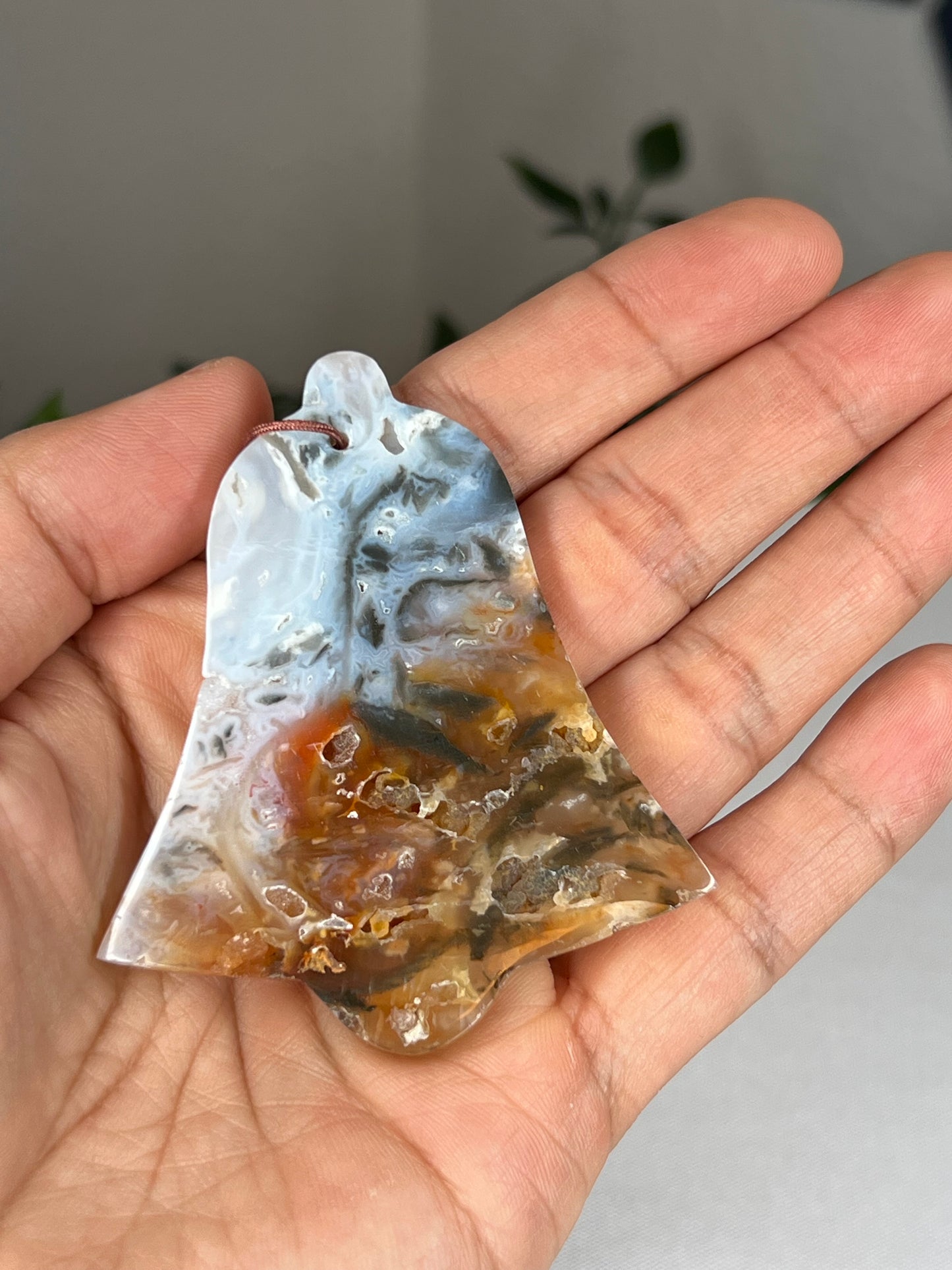 Rainbow Plume Agate Ornament