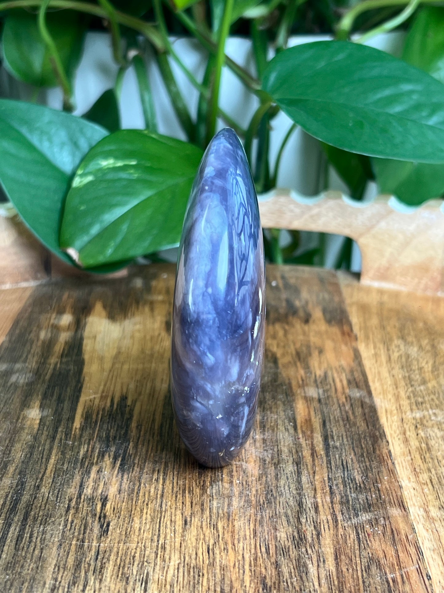 Purple Chalcedony Self-Standing Moon: AE