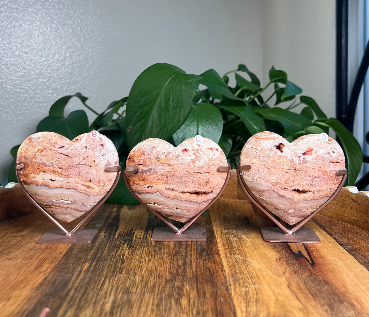 Crazy Lace Agate Hearts