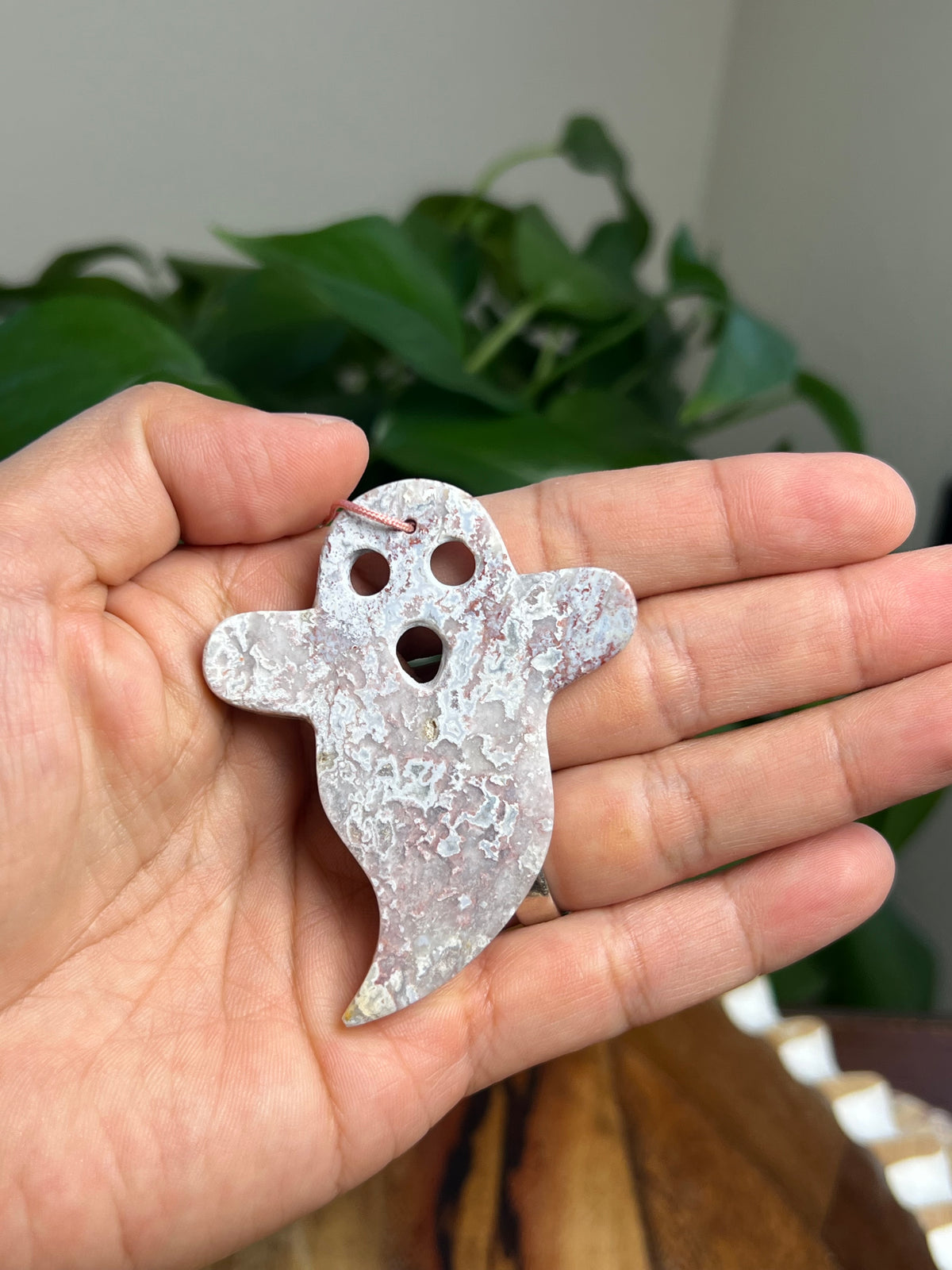 Sumatra Plume Agate Ghosts Ornaments