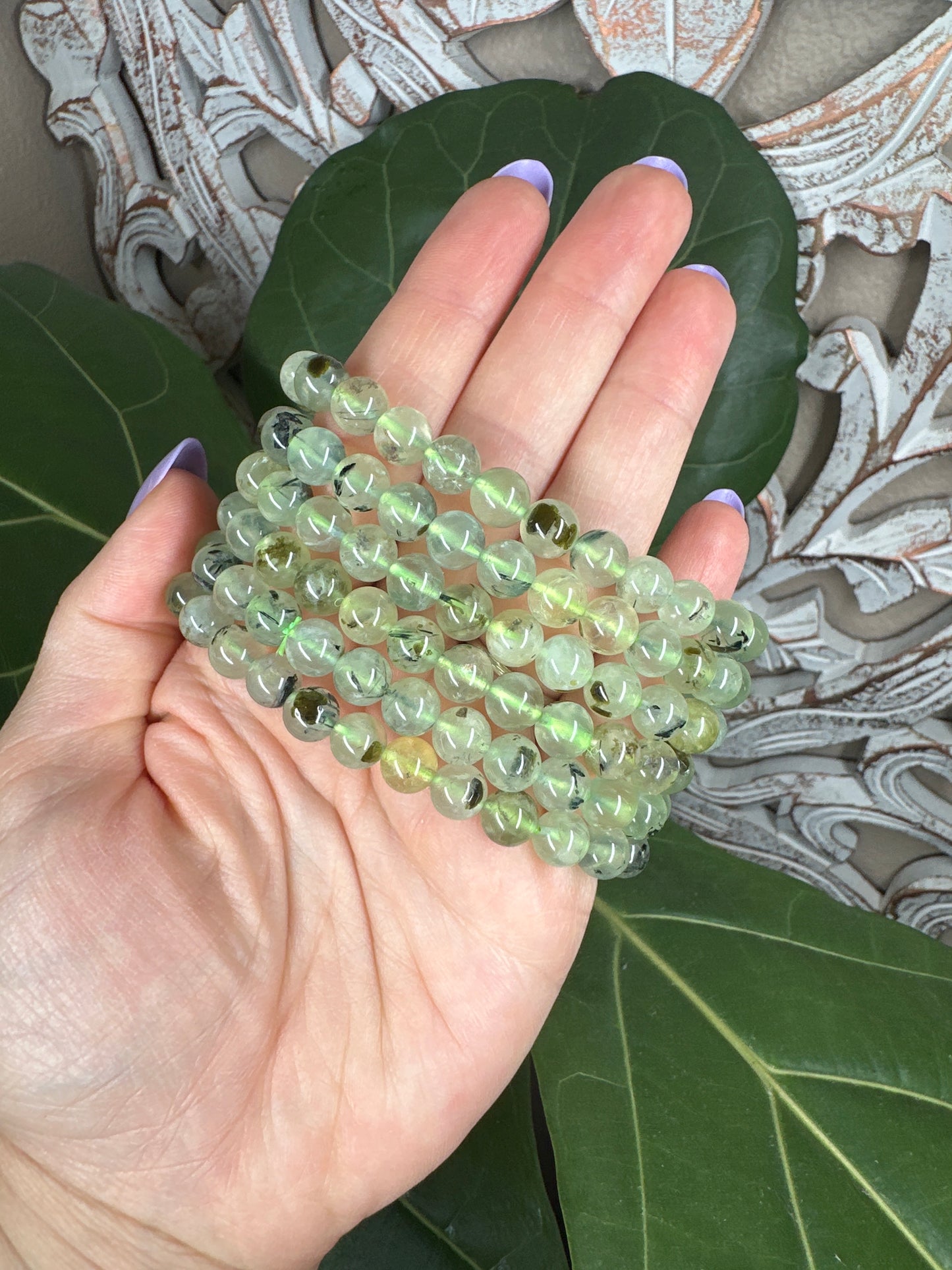 Prehnite Beaded Bracelet