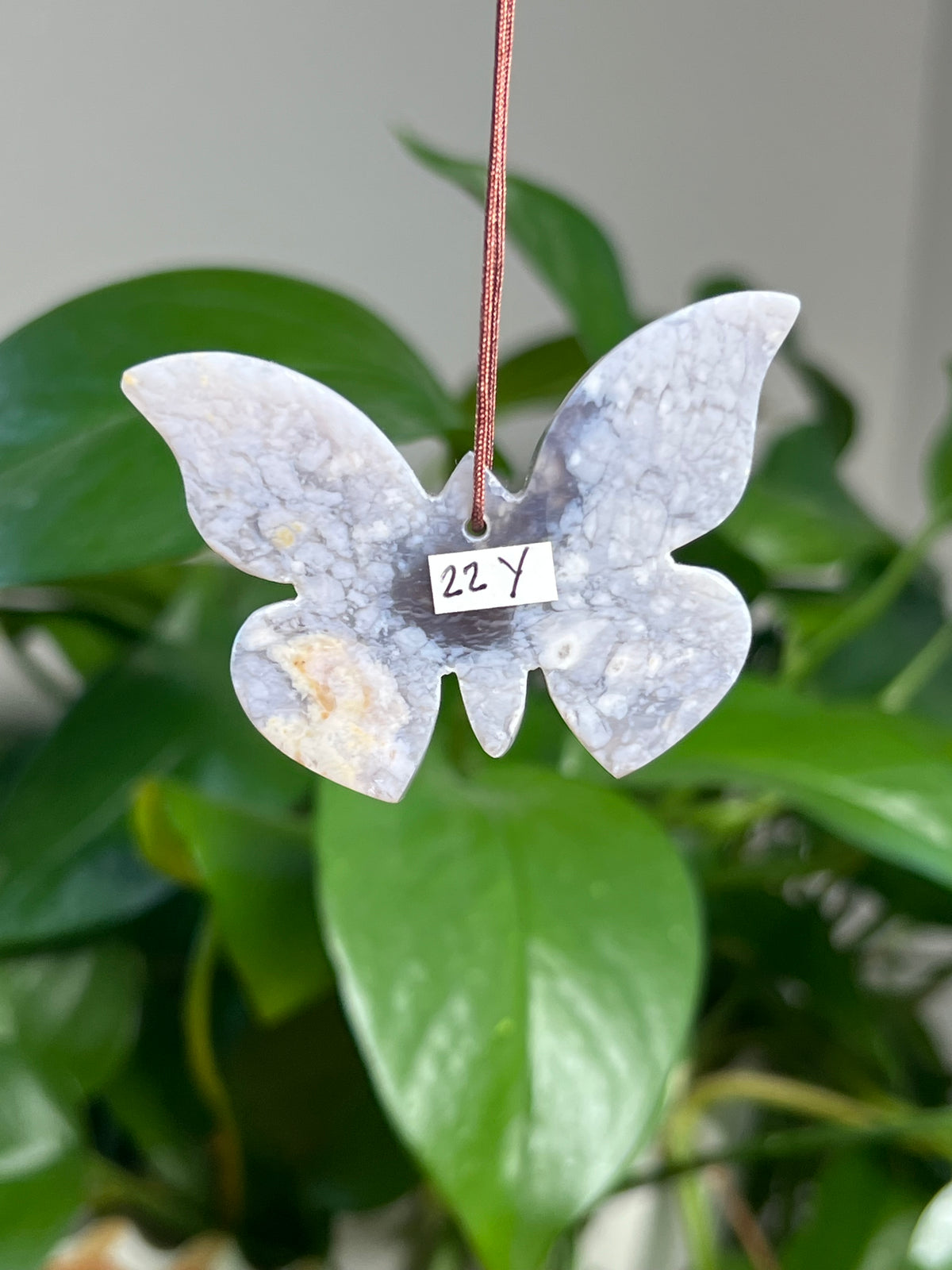 Purple Chalcedony Ornament Butterfly: Y