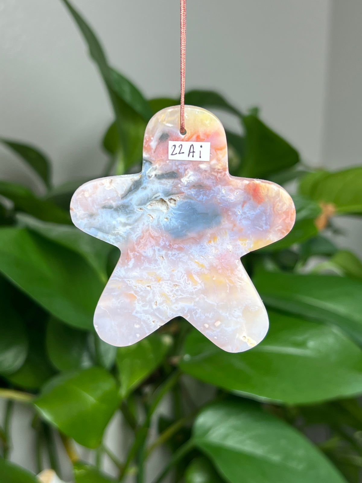 Rainbow Plume Agate Ornament Gingerbread: Ai