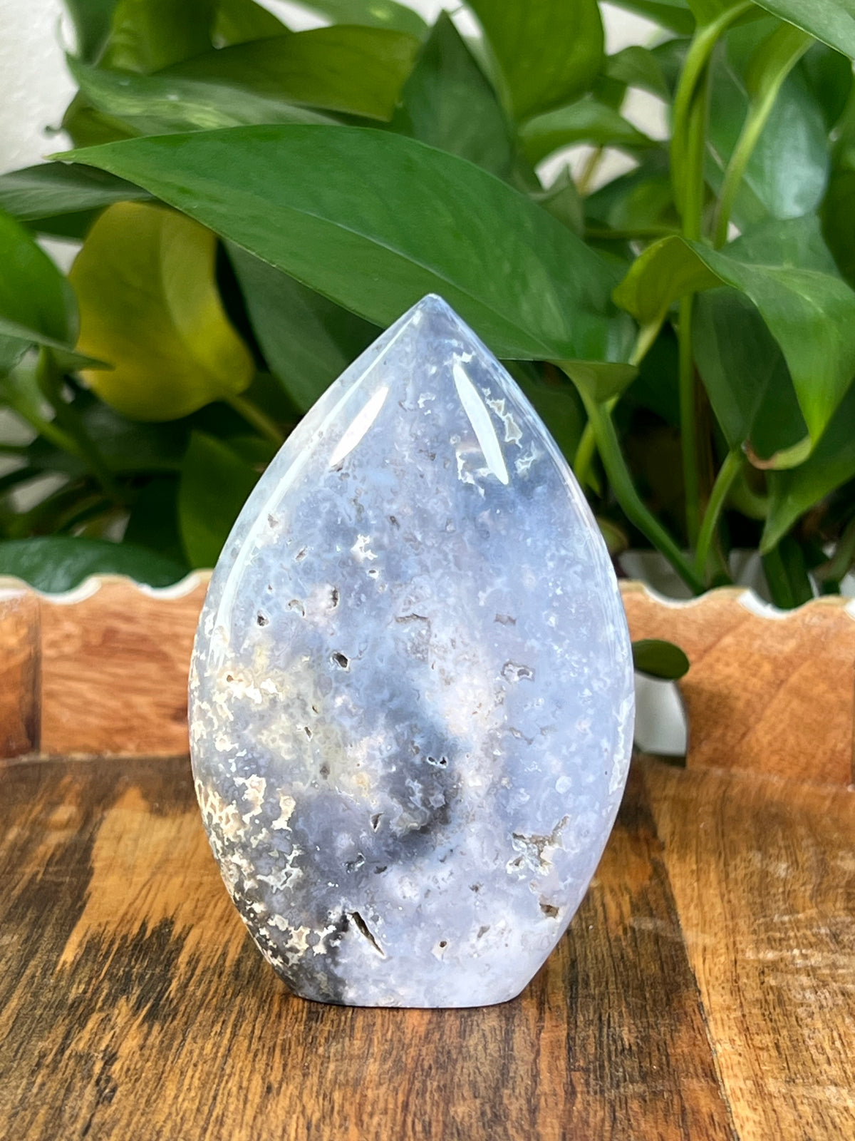 Blue Plume Agate Flames
