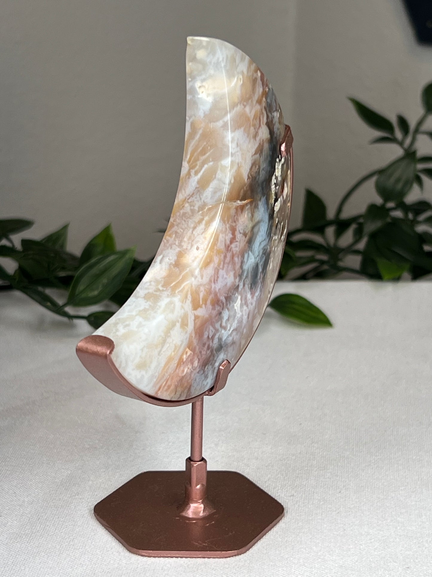 Rainbow Plume Agate Moon