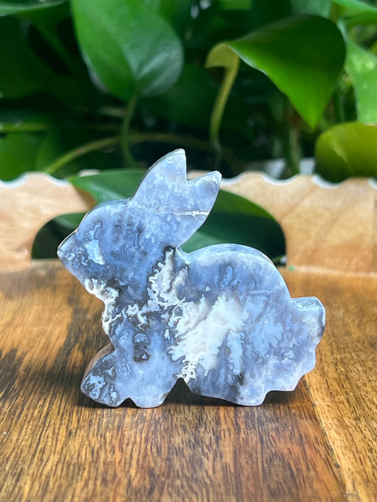 Blue Plume Agate Bunny: PD