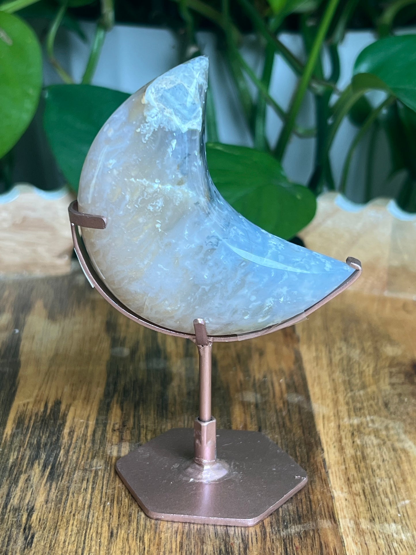 Rainbow Plume Agate Moon: RA