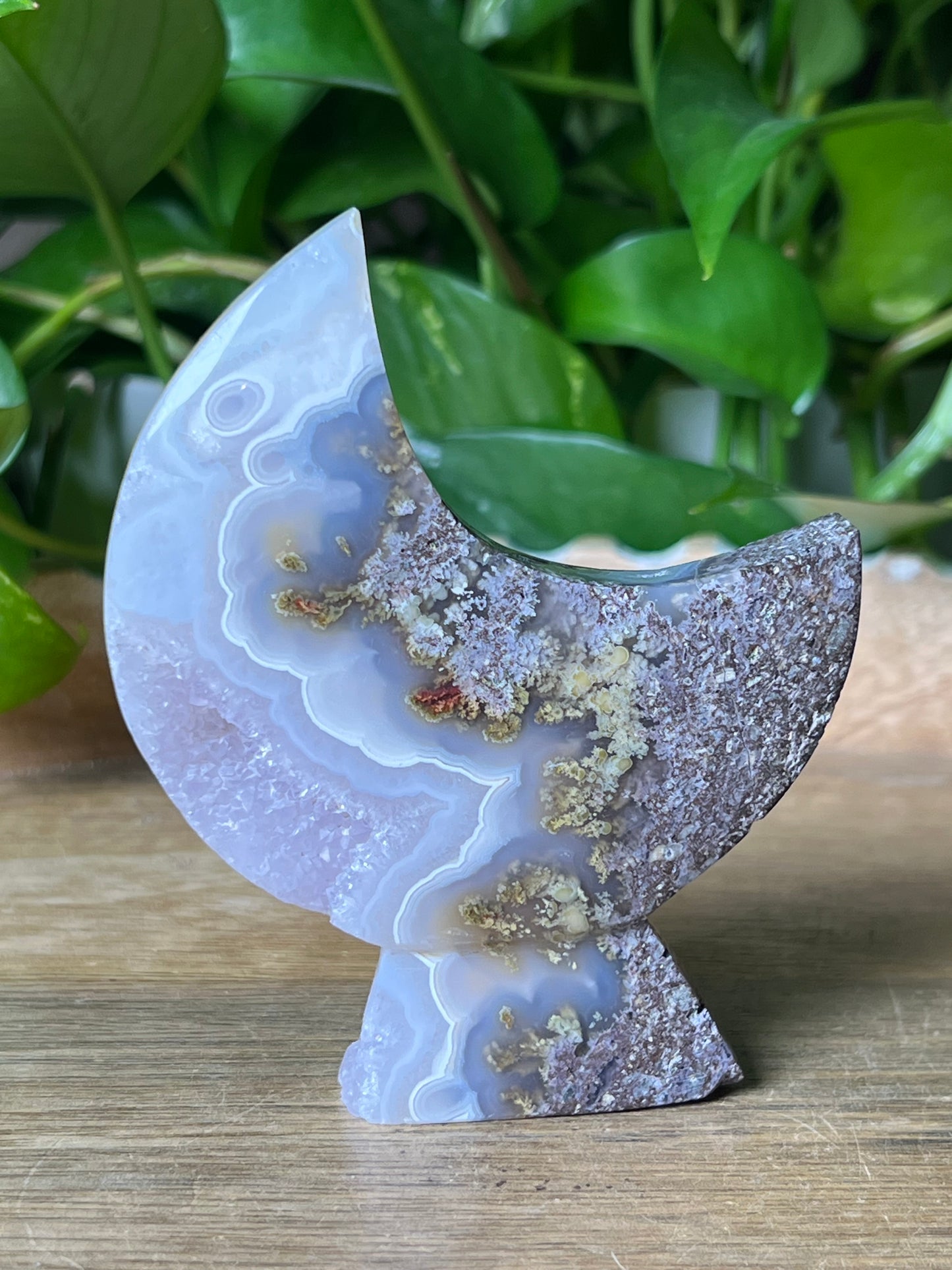 Scenic Moss Agate Moon Stand: AE
