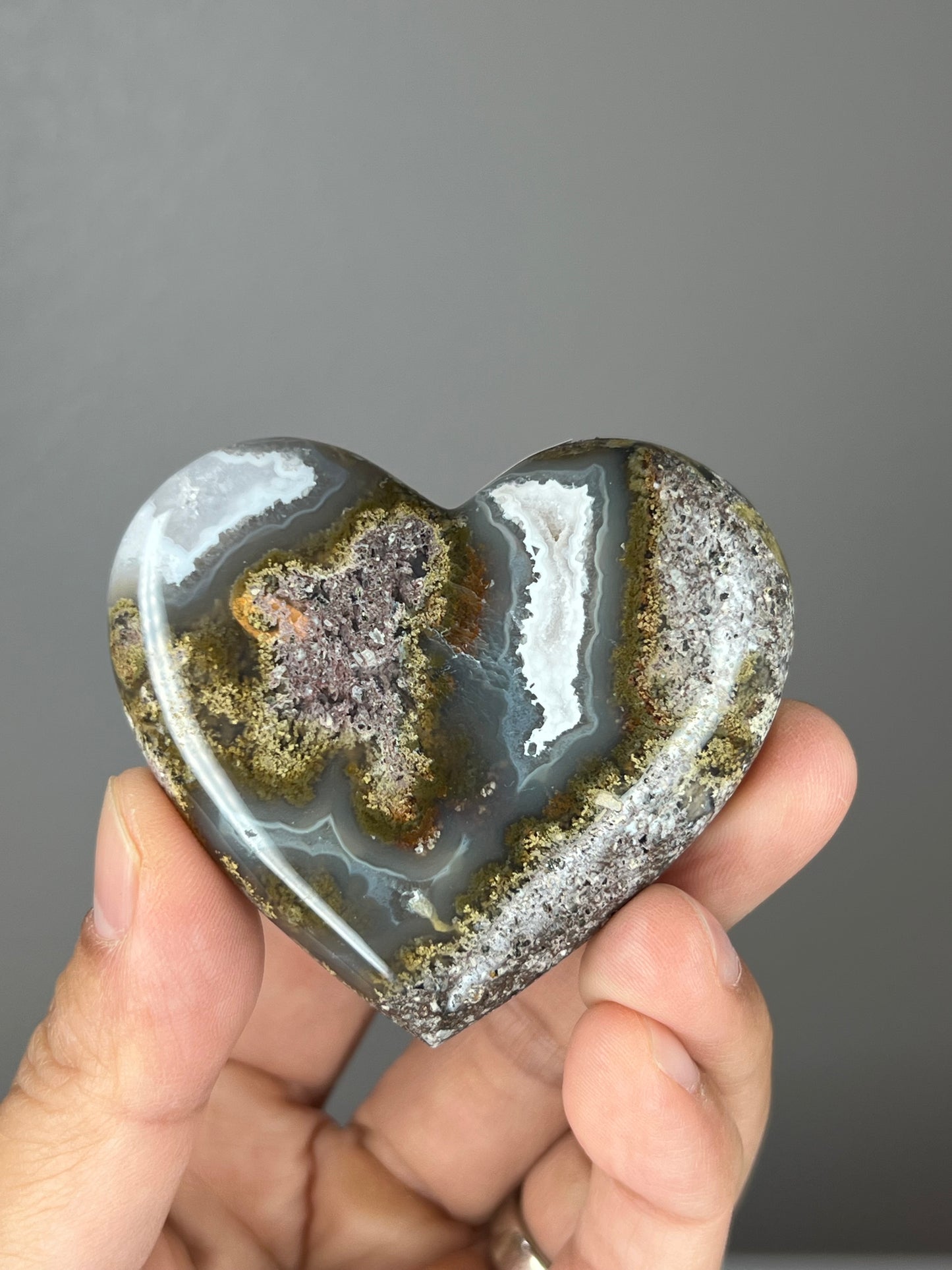 Scenic Moss Agate Heart